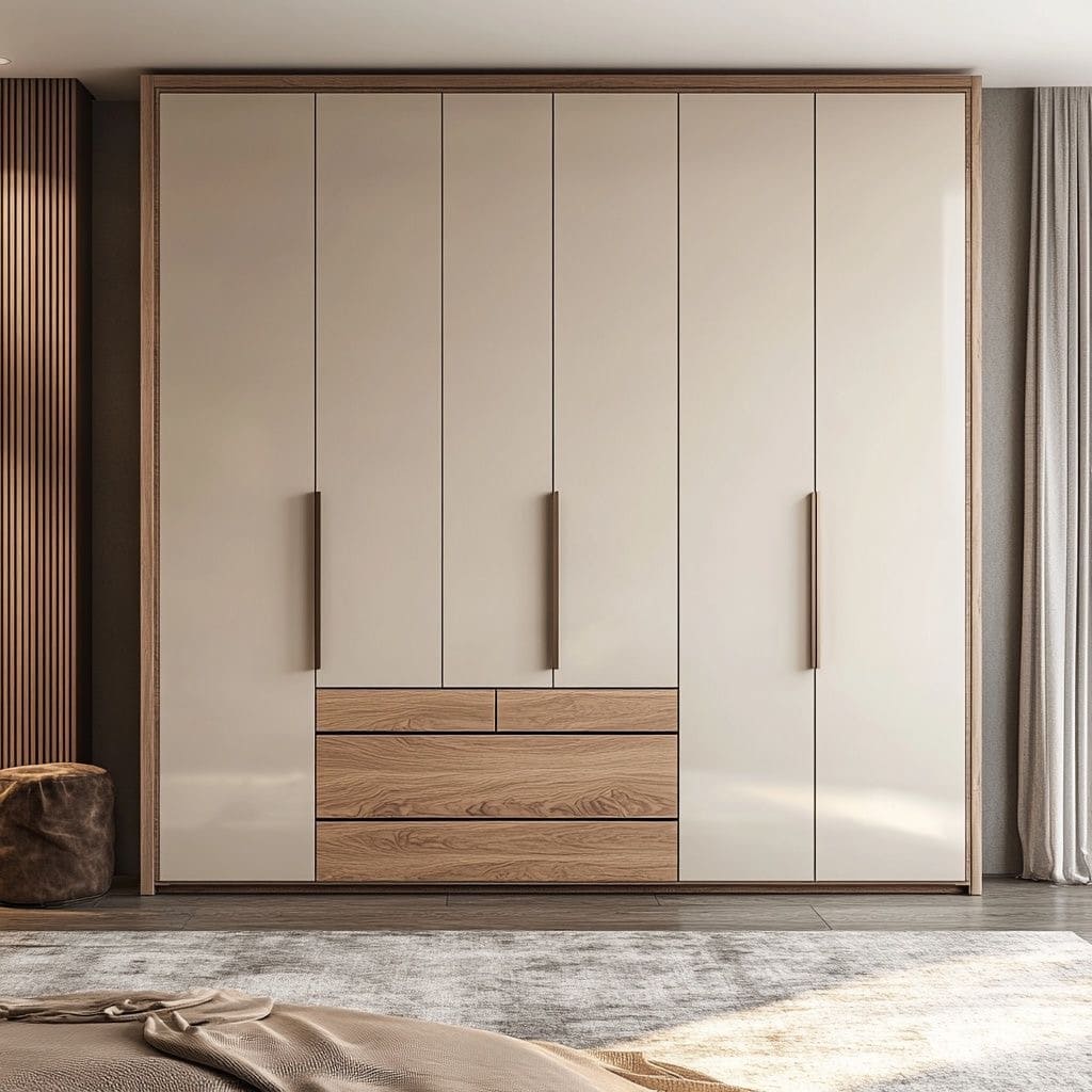 Lámina de melamina blanca instalada en closet minimalista